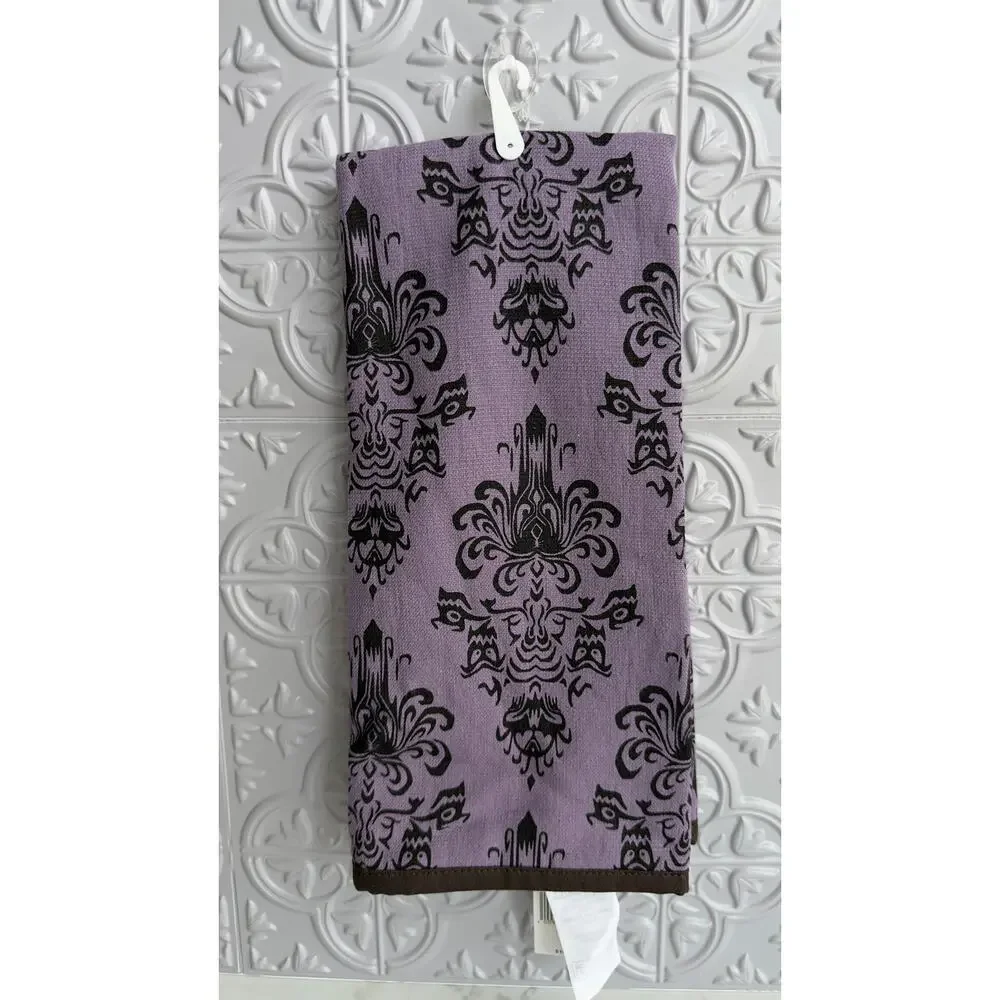 Official Disney Parks Haunted Mansion Wallpaper Kitchen Towel Purple NEW